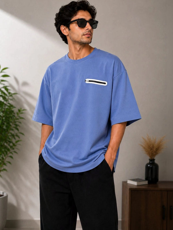 Men's Pure Cotton Pocket T-Shirt — Purple — Tshirt Factory India Direct Wholesale Manufacturer