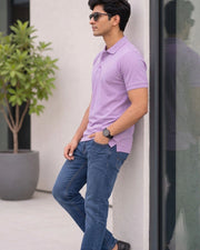 Men's Polo Collar T-Shirt — Purple — Thumbnail 5