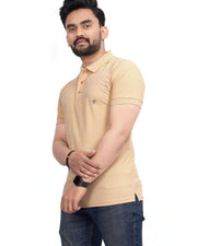 Men's Brand Logo Polo Collar T-Shirt — Beige — Thumbnail 6