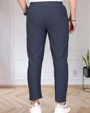 Men Mid-Rise Track Pants — Navy Blue — Thumbnail 4
