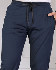 Men Mid-Rise Track Pants — Navy Blue — Thumbnail 5