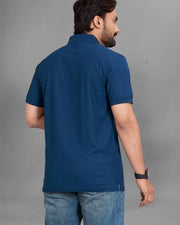 Men's Polo Collar Pockets T-Shirt — Navy Blue — Thumbnail 6