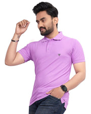 Men's Polo Collar Regular -Fit T-Shirt — Lavender — Thumbnail 6