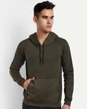 Unisex Hooded Fleece Sweatshirt — Olive — Thumbnail 1