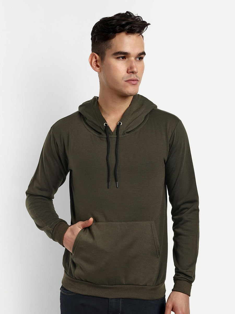 Unisex Hooded Fleece Sweatshirt — Olive — Tshirt Factory India Direct Manufacturer Surat