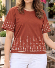 Women's Printed T-Shirt — Rust — Thumbnail 4