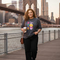Women's Graphic Print Pure Cotton Round Neck T-Shirt — Grey