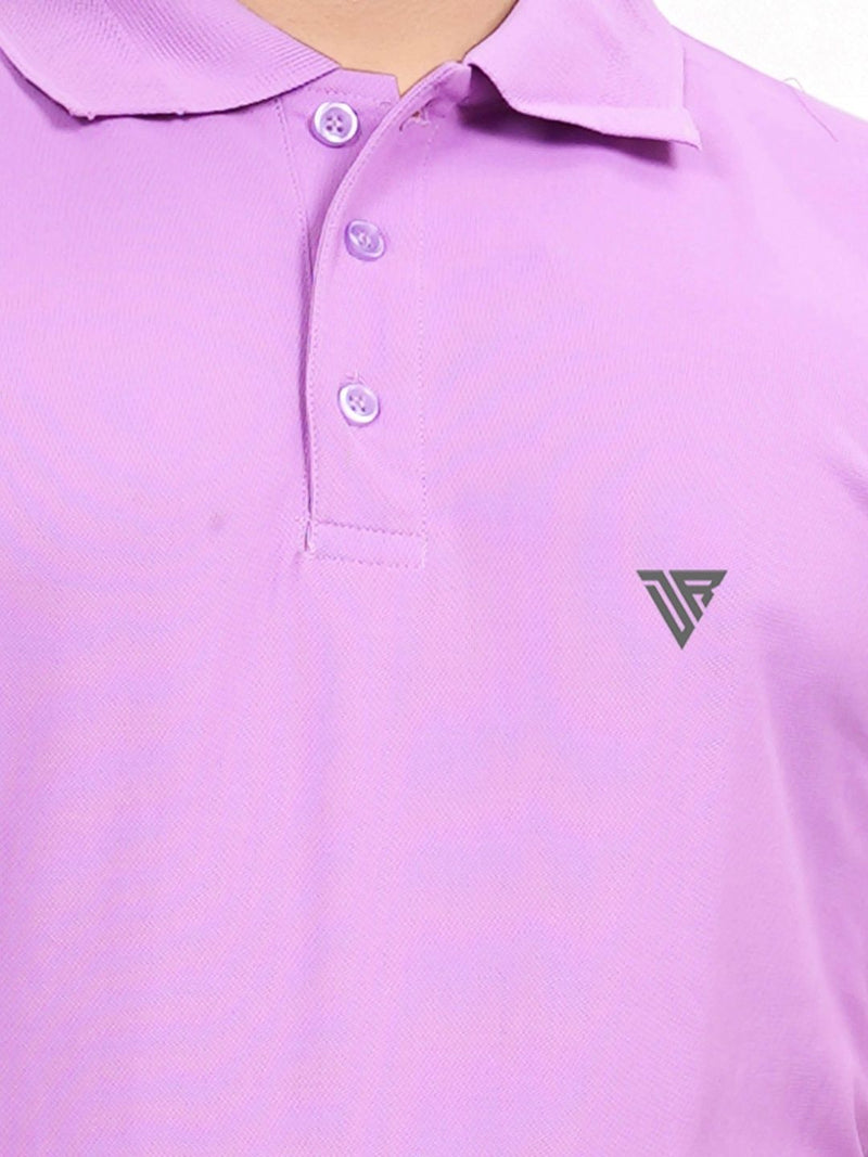 Men's Polo Collar T-Shirt — Lavender — Quality Craftsmanship Anatomy