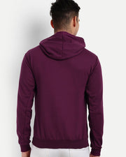 Unisex Hooded Fleece Sweatshirt — Burgundy — Thumbnail 3