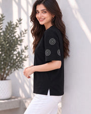 Women's Printed T-Shirt — Black — Thumbnail 7
