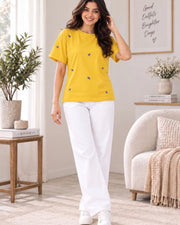 Women's Printed T-Shirt — Yellow — Thumbnail 4