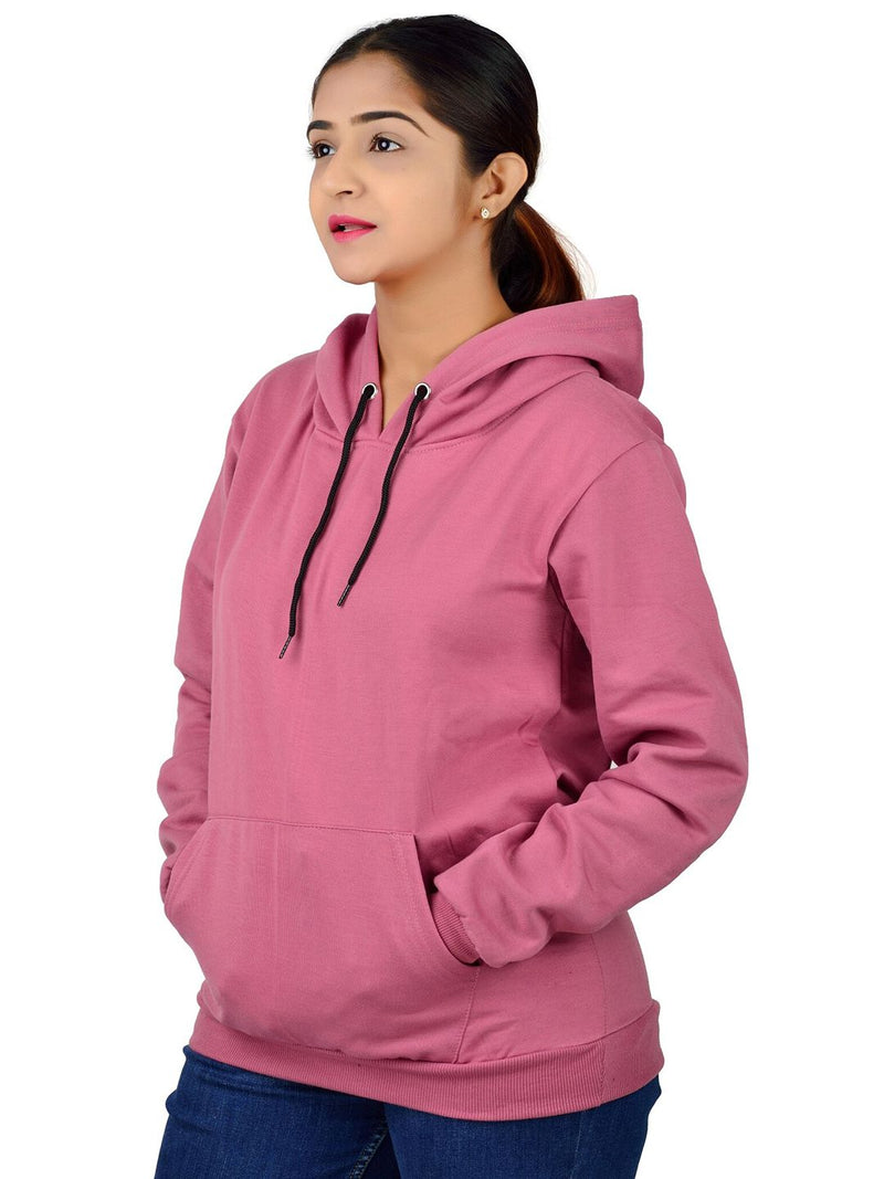 Unisex Long Sleeves Fleece Hooded Pullover Sweatshirt — Peach — Quality Craftsmanship Anatomy