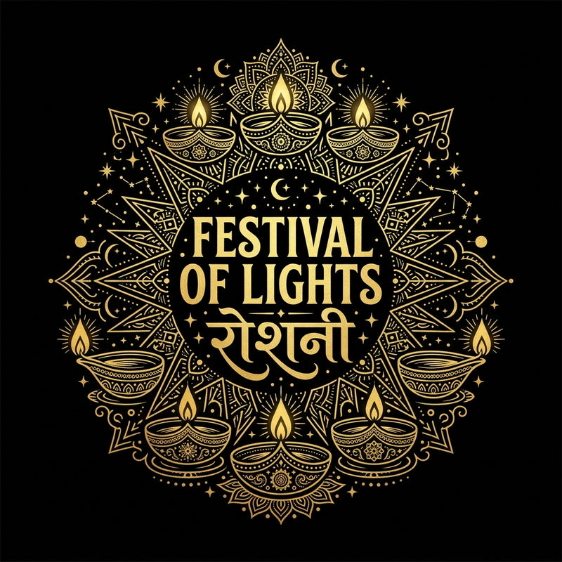 Men's Festival of Lights Roshni Diya Graphic Cotton T-Shirt — Quality Craftsmanship Anatomy