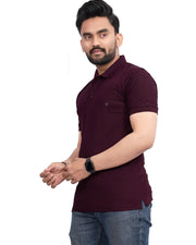 Men's Polo Collar T-Shirt — Charcoal Black — Thumbnail 3