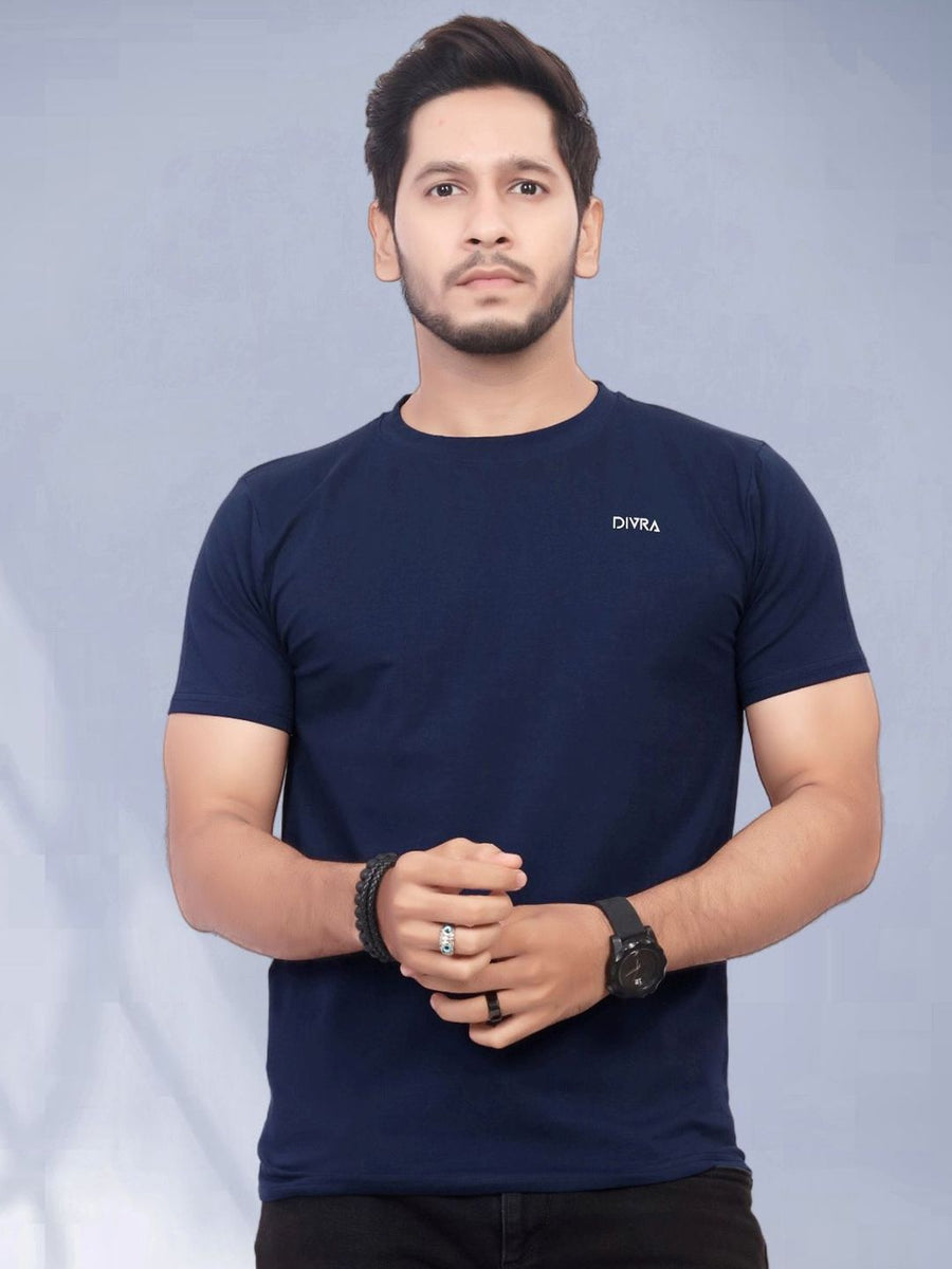 Men Pure Cotton Pockets T-shirt — Navy Blue — Tshirt Factory India Direct Manufacturer Surat