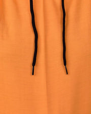 Long Unisex Long Sleeves Fleece Hooded Pullover Sweatshirt — Orange — Thumbnail 5