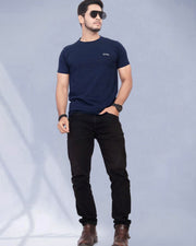 Men Pure Cotton Pockets T-shirt — Navy Blue — Thumbnail 2