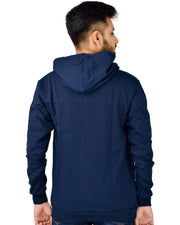 Men's Hooded Long Sleeves Sweatshirt — Navy Blue — Thumbnail 5