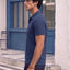 Men's All-Over Printed Polo Collar T-Shirt — Turquoise Blue