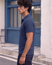 Men's All-Over Printed Polo Collar T-Shirt — Turquoise Blue — Thumbnail 2