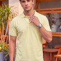 Men's All-Over Printed Polo Collar T-Shirt — Yellow