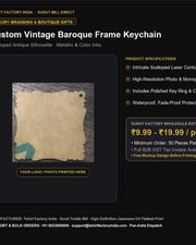 Custom Printed Vintage Baroque Frame Acrylic Keychain | Direct Factory Rate — Tshirt Factory India — Thumbnail 1