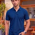 Men's All-Over Printed Polo Collar T-Shirt — Blue