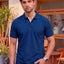 Men's All-Over Printed Polo Collar T-Shirt — Blue