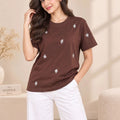 Women's Printed T-Shirt — Coffee Brown