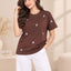 Women's Printed T-Shirt — Coffee Brown