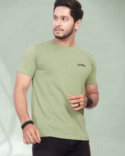 Men Pure Cotton T-shirt — Olive — Thumbnail 7