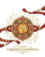 Sacred Om Raksha Sutra Bandhan Graphic Cotton T-Shirt — White — Thumbnail 2