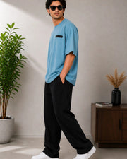 Men's Pure Cotton Pocket T-Shirt — Turquoise Blue — Thumbnail 2
