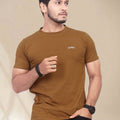 Men Pure Cotton Pockets T-shirt — Brown