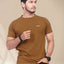 Men Pure Cotton Pockets T-shirt — Brown