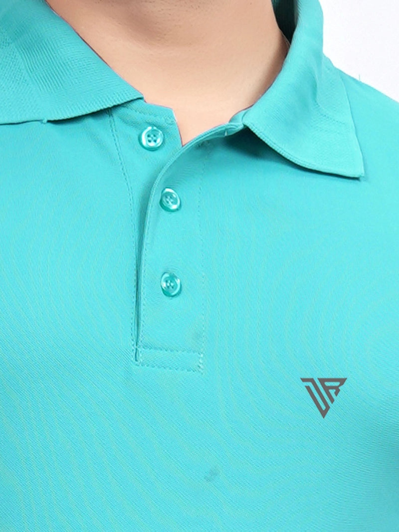 Men's Polo Collar T-Shirt — Sea Green — Quality Craftsmanship Anatomy
