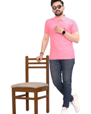Men's Polo Collar T-Shirt — Pink — Thumbnail 4