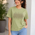 Women's Printed Pure Cotton Round Neck T-Shirt — Green