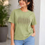 Women's Printed Pure Cotton Round Neck T-Shirt — Green