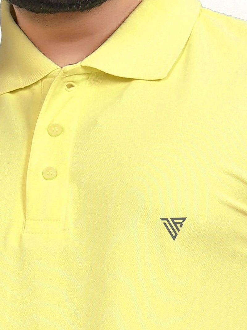 Men's Polo Collar T-Shirt — Lemon Yellow — Quality Craftsmanship Anatomy