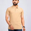 Men's Brand Logo Polo Collar T-Shirt — Beige