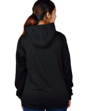 Women's Hooded Pullover Fleece Sweatshirt — Black — Thumbnail 4