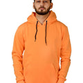 Unisex Long Sleeves Fleece Hooded Pullover Sweatshirt — Orange