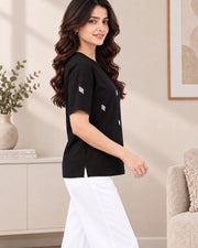 Women's Printed T-Shirt — Black — Thumbnail 7