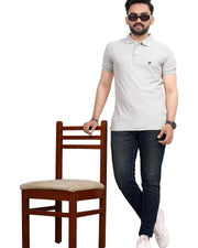 Men's Polo Collar T-Shirt — Grey — Thumbnail 4