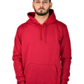 Unisex Long Sleeves Fleece Hooded Pullover Sweatshirt — Maroon