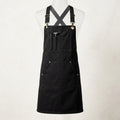 Heavy Duty Cotton Kitchen Apron with Pockets — Jet Black