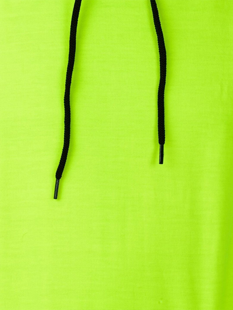 Unisex Hooded Long Sleeves Sweatshirt — Fluorescent Green — Quality Craftsmanship Anatomy