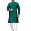 Men's Mandarin Collar Thread Work Jacquard Straight Kurta — Green