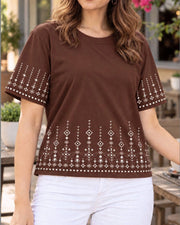 Women's Printed T-Shirt — Coffee Brown — Thumbnail 4